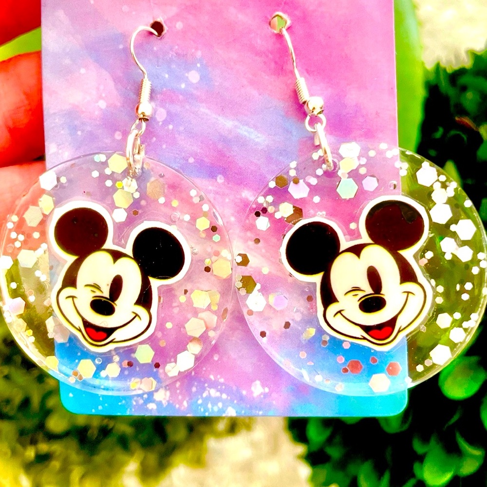Mickey Mouse Acrylic Dangle Earrings